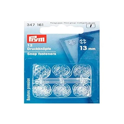 Immagine di Prym Bottoni Automatici Ad Incastro, 12 Pezzi, Diametro: 13 mm, Trasparente