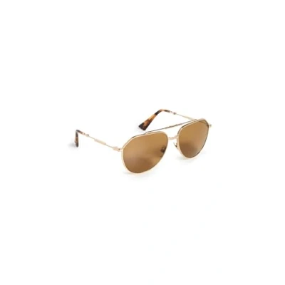 Immagine di Dolce &amp; Gabbana Uomo DG2302 02/53 Occhiali da sole Metallo Oro Marrone Pilot Normale