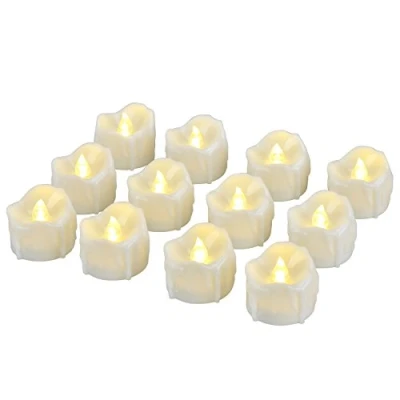 Immagine di Pretop, candele a LED, senza fiamma, con timer, modalità automatica per uso da 6 18 ore, misure 3,2 x 3,6 cm, confezione 12 pezzi, colore della luce bianco caldo