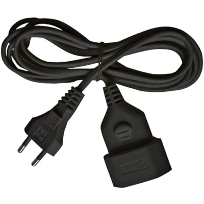 Immagine di Brennenstuhl 1161801 Prolunga elettrica, 5 m, H03VVH2 F, 2 x 0,75, colore: nero