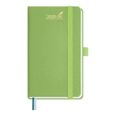 Immagine di BEZEND Agenda Settimanale 2025 2026 Tascabile A6 15,5 x 9 cm, 18 Mesi Diario Scuola Piccola con Doppio Orario da Lug.25 a Dic.26, Copertina Rigida in Pelle PU Frutta Verde