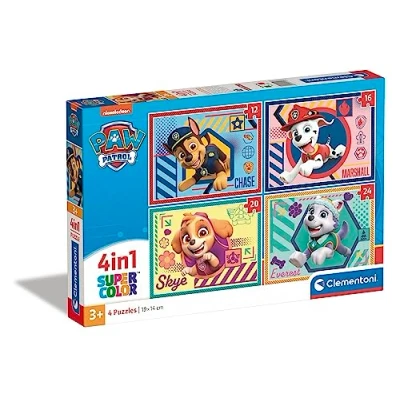 Immagine di Clementoni Supercolor Paw Patrol 4 12,16,20 e 24 Pezzi Bambini 3 Anni, Puzzle Cartoni Animati Made In Italy, Multicolore, 21526