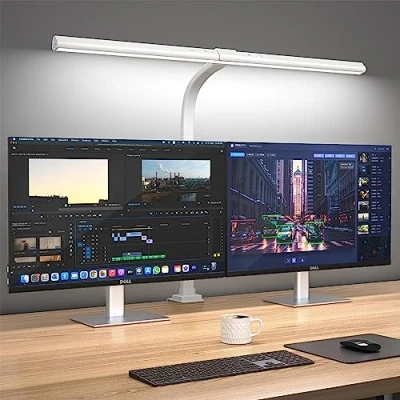 Immagine di KableRika 24W lampada da scrivania con Morsetto, super luminoso Dimmerabile ufficio, Controllo Touch, 6 Temperatura colore, Protezione per gli Occhi, Salvaspazio, Luce PC