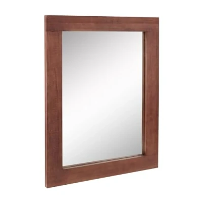 Immagine di Stonebriar Specchio da parete rettangolare in legno di sequoia rustica, appendere, per esposizione verticale o orizzontale