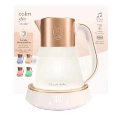 Immagine di Russell Hobbs Bollitore Elettrico, Suoni rilassanti e Cromoterapia, Ebollizione Silenziosa, Vetro, 1.7L, Temperatura regolabile 40 100C, Mantenimento in Caldo, Display Digitale, 2400 W, 27450 70