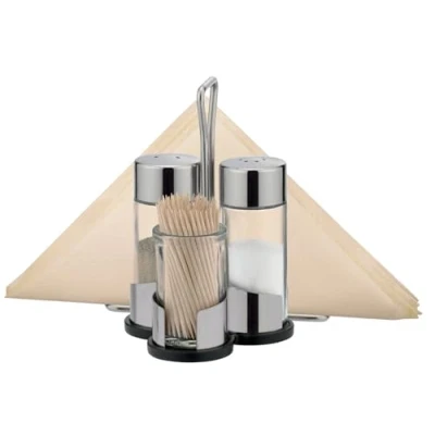Immagine di Tescoma 650332 Club Set Sale, Pepe, Stuzzicadenti e Portatovaglioli con Stand