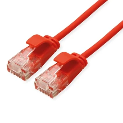 Immagine di Roline green 21.44.3911 RJ45 cavo di rete, patch CAT 6A U/UTP 0.30 m Rosso (chiaro) non schermato, Privo alogeni, Ritardante fiamma 1 pz.