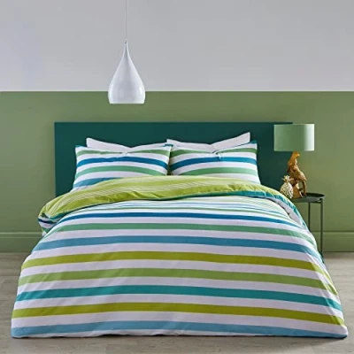 Immagine di Fusion Carlson Stripe Set copripiumino reversibile King Size in verde