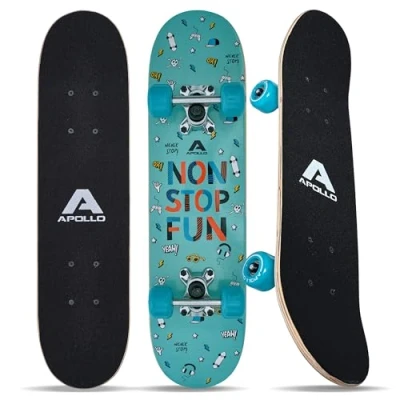 Immagine di Apollo Skateboard per Bambini cruiser con cuscinetti a sfera ABEC 3 bambino e bambina dal design originale Skate partire da anni