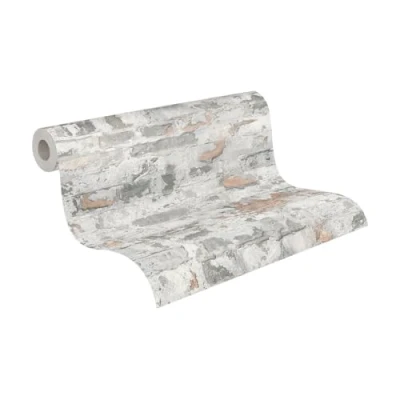 Immagine di Carta da parati Mattoni Elements A.S. Création tessuto non 10.05 m x 0.53 Grigio Bianco Rosso Prodotto in Germania 369292 36929 2