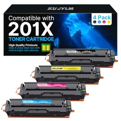 Immagine di KUPYLM 201X 201A Cartuccia Toner Compatibili per HP CF400X CF400A CF401X CF402X CF403X Color Laserjet Pro MFP M277dw M277n M277 M274n M252n M252dw M277c6 (Nero,Ciano,Giallo,Magenta,4 Pack)