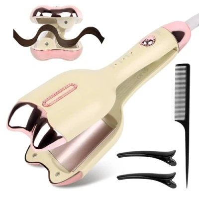 Immagine di MXTIMWAN Ferro Arricciacapelli per Onde,Piastra Onde Capelli,Ferro Capelli Grandi Ricci Adatto ai Principianti,Ondulati Temperatura Regolabile Ondulata Ferro,Riscaldamento Rapido Curling Iron