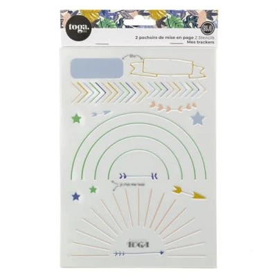 Immagine di D.I.Y with Toga Stencil segnalatori per Bullet journal, in plastica, bianco, 15 x 20 cm