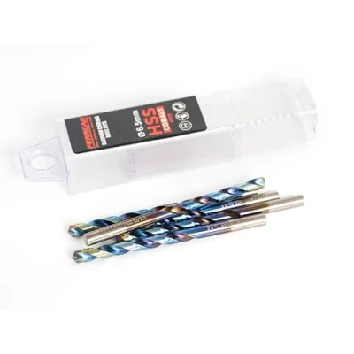 Immagine di Ferrcan Punte per metallo HSS DIN338 M35 5% cobalto finitura rainbow forare in acciaio inox, ferro e altri metalli (confezione da 5 pezzi misura)