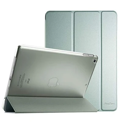 Immagine di ProCase Cover per iPad 9 2021/8 2020/7 2019/iPad 10.2 Custodia[A2602 A2603 A2604 A2605 A2270 A2428 A2429 A2430 A2197 A2198 A2200], Smart Sottile Leggero Traslucida Smerigliata Grigio Chiaro