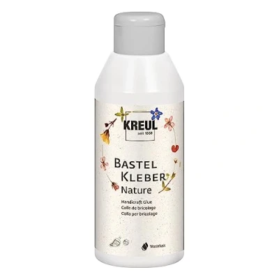Immagine di KREUL 49372 Colla Naturale per l&#039;artigianato, 250 ml, a Base d&#039;Acqua, Senza solventi, inodore, Decorativa sostenibile e Versatile Bambini, Colore Trasparente, Uni,