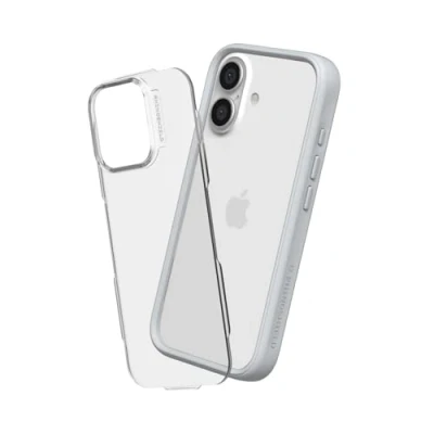Immagine di RhinoShield Modular Case Compatible with [iPhone 16] Mod NX Customizable Shock Absorbent Heavy Duty Protective Cover 3.5M / 11ft Drop Protection Platinum Gray