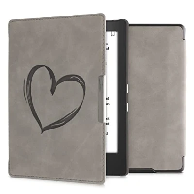 Immagine di kwmobile Custodia eReader Compatibile con Kobo Aura H2O Edition 1 Cover eBook Reader Flip Case Magnetica Pelle PU Cuore