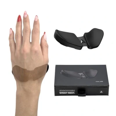 Immagine di DELTAHUB Carpio 2.0 Poggiapolsi ergonomico per mancini, supporto tunnel carpale, sollievo dal dolore, anti fatica, facile scorrimento, elegante, computer da ufficio, laptop, giochi, L, nero
