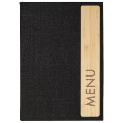 Immagine di SIGEL SM221 Cartellina portamenù Bambus 1 pezzo incl. 2 doppie buste trasparenti per 8 pagine rilegatura a elastico A5 grigio scuro/beige