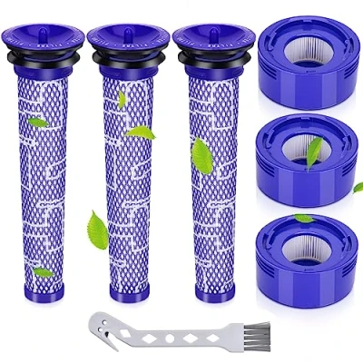 Immagine di Smyidel Filtro per Dyson,Filtro di Ricambi Dyson V8 V7 Aspirapolvere Animal Absolute Motorhead,3 Pre &amp; 3 HEAP Post Filtri,sostituire le parti # DY 96566101, 96747801