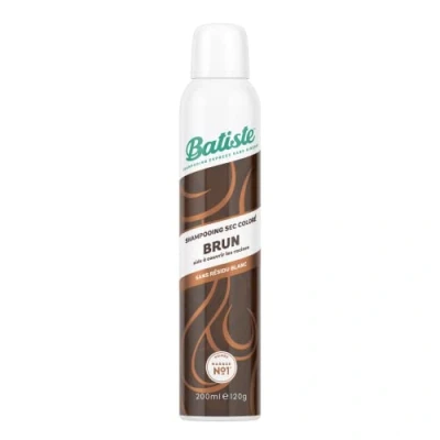 Immagine di Batiste Shampoo Secco, tocco di colore marrone, rinfresca i capelli e dona volume, polvere colorata effetto a lunga durata, assorbe il sebo in eccesso, senza risciacquo, 200 ml