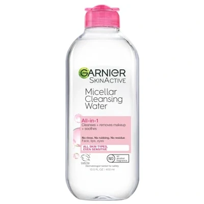 Immagine di Garnier SkinActive Micellar Cleansing Water All in 1 Cleanser and Makeup Remover, 13.5 Fluid Ounce