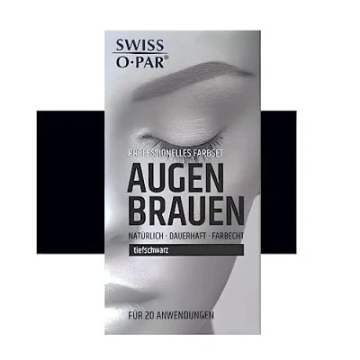 Immagine di Colore per sopracciglia, Swiss o Par, set di colori professionali, colorazione impermeabile, durevole, lunga durata, intensa (Nero)