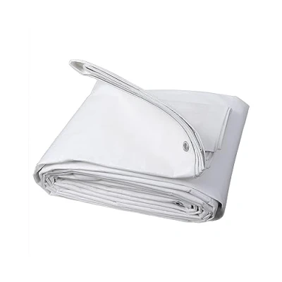 Immagine di WOLTU Telone Occhiellato Impermeabile, Telo di Copertura con Occhielli, Protezione Anti UV e Antipioggia in PE per Barca, Auto, Piscina, Bianco, 280 g/m², 6x8m