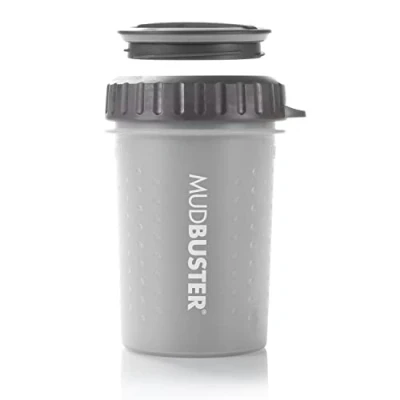 Immagine di Dexas MudBuster Pulitore portatile per zampe di cane, con coperchio, colore: grigio chiaro, medio