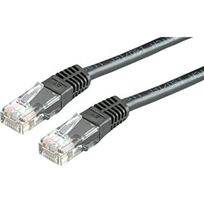 Immagine di Roline 21.15.0555 RJ45 cavo di rete, patch CAT 5e U/UTP 3.00 m Nero 1 pz.