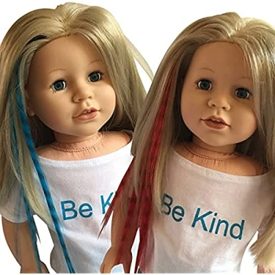 Immagine di The New York Doll Collection Capelli Clip Prolunghe Per 18 pollici / 46 cm Bambole Parrucca Bambola Verde e Arancione Ragazza Accessori