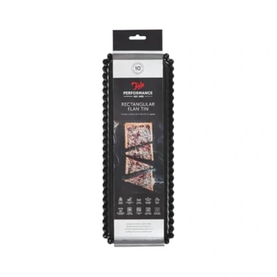Immagine di Tala Performance Teglia scanalata per crostate, 35,5 cm x 12,5 cm, in acciaio al carbonio professionale con rivestimento antiaderente Eclipse, perfetta crostate salate o dolci, flan, quiche