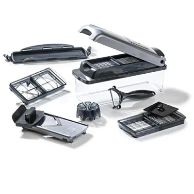 Immagine di Genius Nicer Dicer Plus A34141 Affettatrice per frutta e verdura, 12 pezzi, colore: Argento/Nero