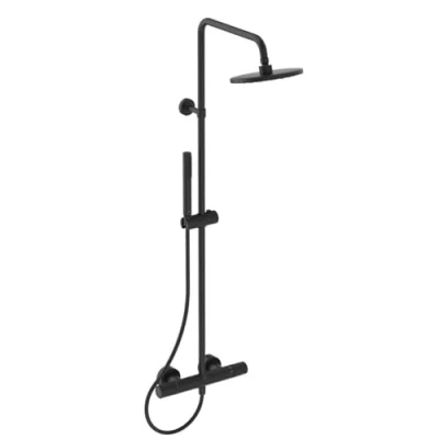Immagine di Ideal Standard Ceratherm T25, Colonna doccia con miscelatore termostatico, Nero seta