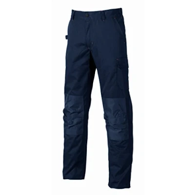 Immagine di pantaloni da lavoro uomo U Power, cargo elastici in vita, con tasche per ginocchiere, multiple, tessuto confortevole, usura esterna resistente e durevole (Deep Blue 44)