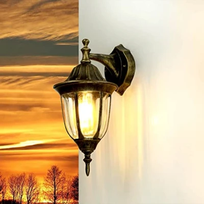 Immagine di Licht Erlebnisse Lampada da parete classico/Lampada per esterni/Lanterna Giardino/Oro Antico / IP43 8371L