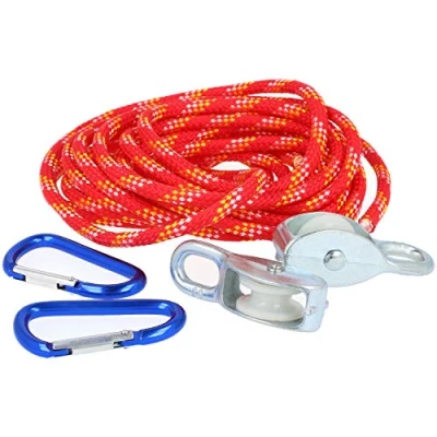 Immagine di com four® puleggia per Bambini da 8 Anni, Cavo Fino a Max. 15kg (Rosso)
