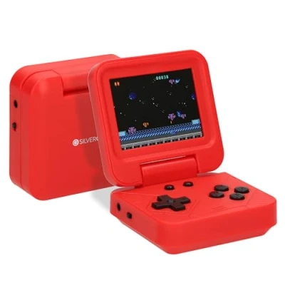 Immagine di Silvergear® Console Portatile Pieghevole Retro 240 Giochi Classici Integrati Schermo a Colori 2,8 Ideale per Retrogaming Rosso