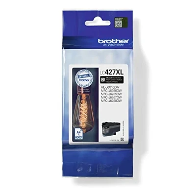 Immagine di Brother LC427XLBK Cartuccia Inkjet Originale, fino a 6000 pagine, per Stampanti MFCJ5955DW / MFCJ6955DW HLJ6010DW, Nero, XL