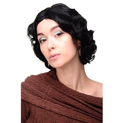 Immagine di WIG ME UP Parrucca Donna Anni 20 Swing Bob Ondulata Nero carbone circa 25 cm A4002 1