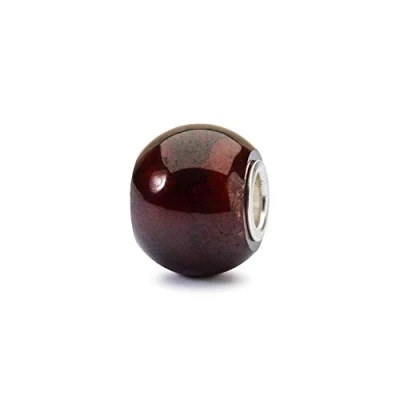 Immagine di Trollbeads Charm granato rotondo in pietra preziosa, colore rosso scuro, TSTBE 00021, misura unica, Gemma, Nessuna preziosa