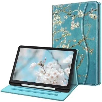 Immagine di FINTIE Custodia per Samsung Galaxy Tab S6 Lite 10.4&#039;&#039; 2024/2022/2020 (SM P620/P625/P613/P619/P610/P615) con S Pen Holder [SlimShell] Multi angli Leggero Morbida TPU Cover Case, Blossom