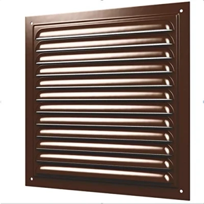 Immagine di griglia di ventilazione in metallo con Insect Net (200 x 200 mm marrone)