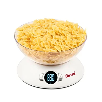 Immagine di Girmi PS04 Bilancia da Cucina Elettronica, Capacità ciotola 1,8 Litri, Display Alta Luminosità, Autospegnimento, Funzione Tara, Bianco