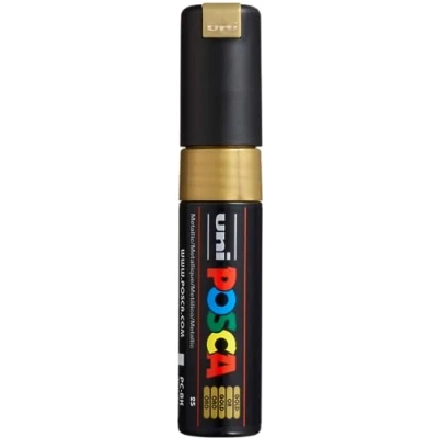 Immagine di Uni Ball M PC8K B Marcatore Posca a Tempera, Scalpello, 8 mm, Oro