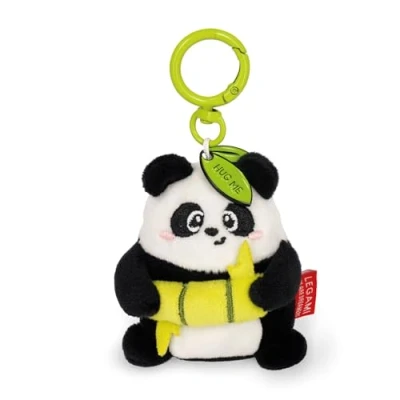 Immagine di Legami Portachiavi Super Soft! a Tema Panda, di Peluche, Ciondolo con Messaggio Inciso e Moschettone in Zinco, 7x11 cm