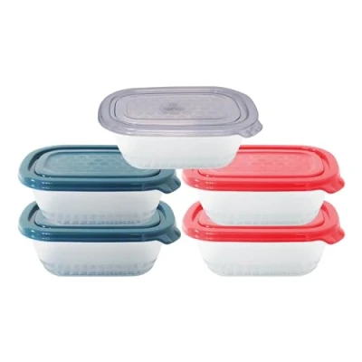 Immagine di NEEZ Set Contenitori Per Alimenti (5 Pezzi) 500 ml, Piccoli Contenitore Cibo, Trasparente Box, Ermetici Coperchio, Frigo &amp; Microonde Sicuro, Plastica Food Container, Mix Color