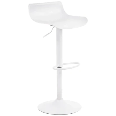 Immagine di CLP Sgabello Alto Bar Aveiro In Polipropilene I Cucina Girevole A 360 Dal Design Moderno Sedia Penisola Regolabile 57 78 CM, Colore:bianco