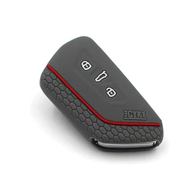 Immagine di Custodia protettiva in silicone per chiave auto a 3 tasti, colore rosso cenere